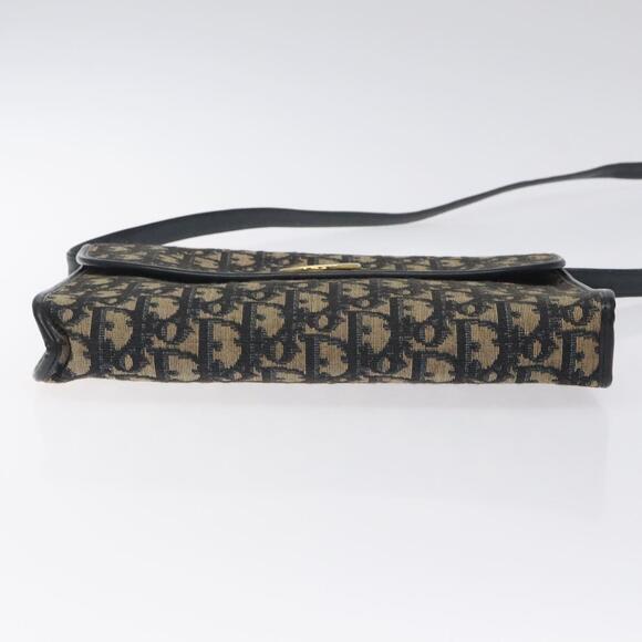 DIOR Trotter Canvas Shoulder Bag Navy Gold - Picture 9 of 12